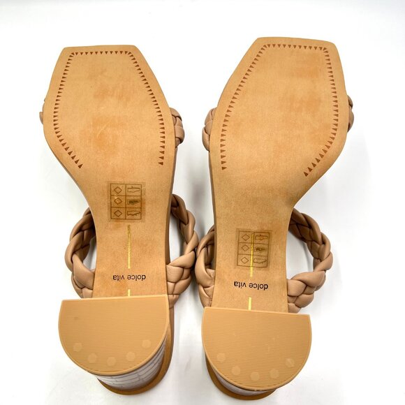 Dolce Vita Womens Size 9.5 Beige Tan Nude Braided Heels Sandals Shoes - Picture 8 of 14